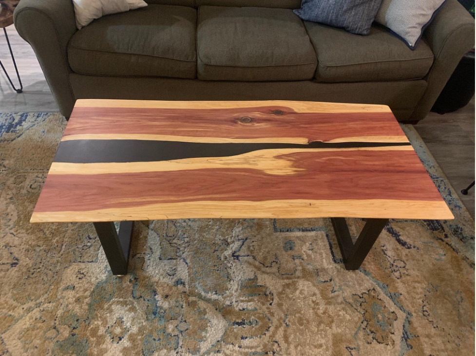 Custom Resin and Wood Coffee Table image 10
