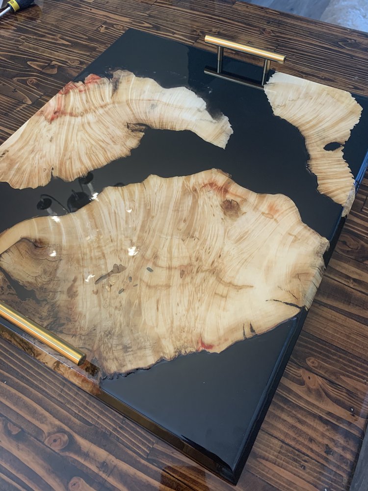 Custom Resin and Wood Serving Tray image 6