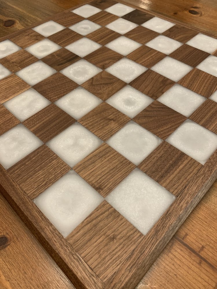 Custom Resin and Wood Chessboard image 1