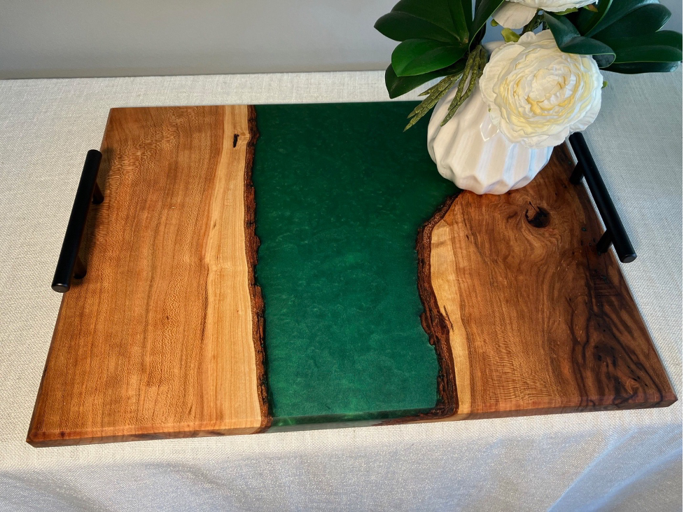 Custom Resin and Wood Serving Tray image 4