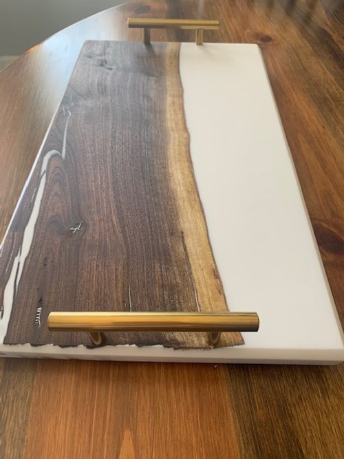 Custom Resin and Wood Serving Tray image 8