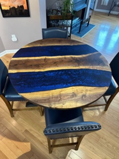 Custom Resin and Wood Dining Room Table image 0