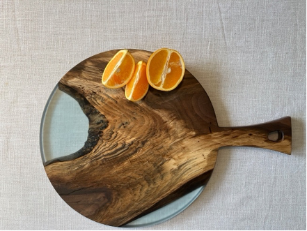 Custom Resin and Wood Round Charcuterie Board image 1