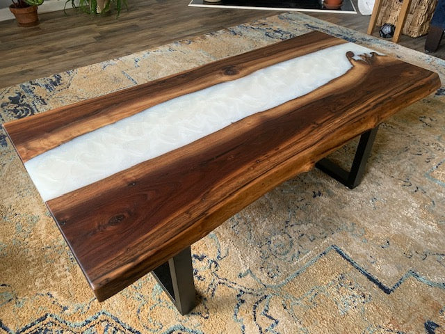 Custom Resin and Wood Coffee Table image 6