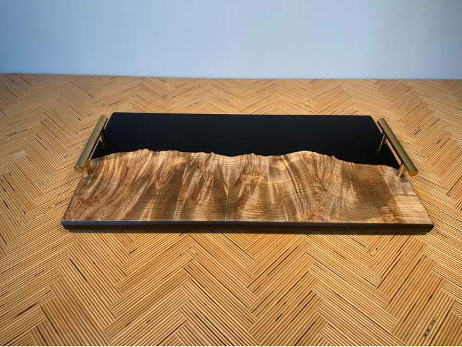 Custom Resin and Wood Serving Tray image 2