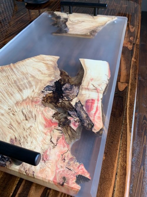 Custom Resin and Wood Serving Tray image 7
