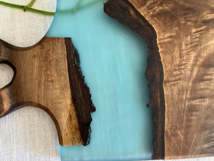Custom Resin and Wood Long Charcuterie Board image 1