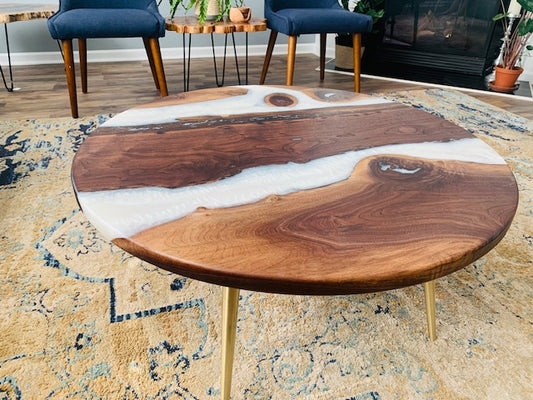 Custom Resin and Wood Coffee Table image 1