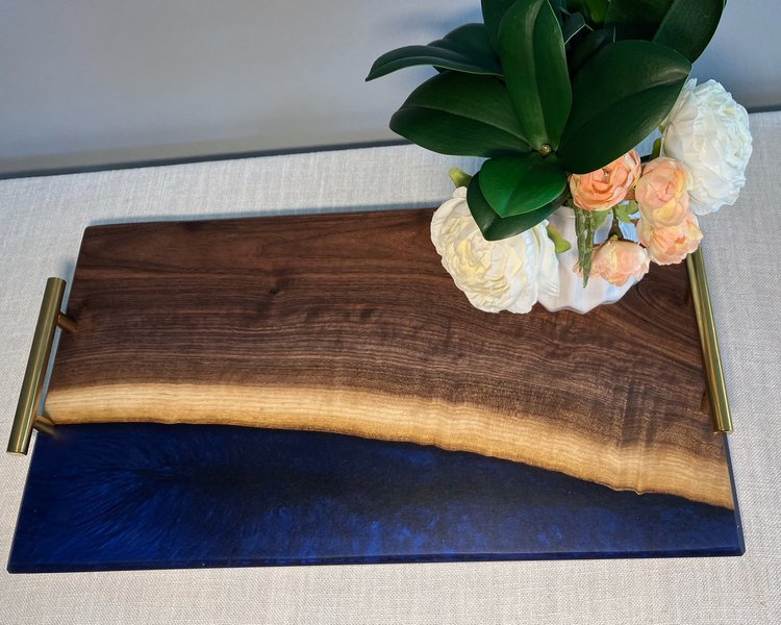 Custom Resin and Wood Serving Tray image 3