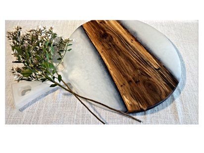 Custom Resin and Wood Round Charcuterie Board image 7