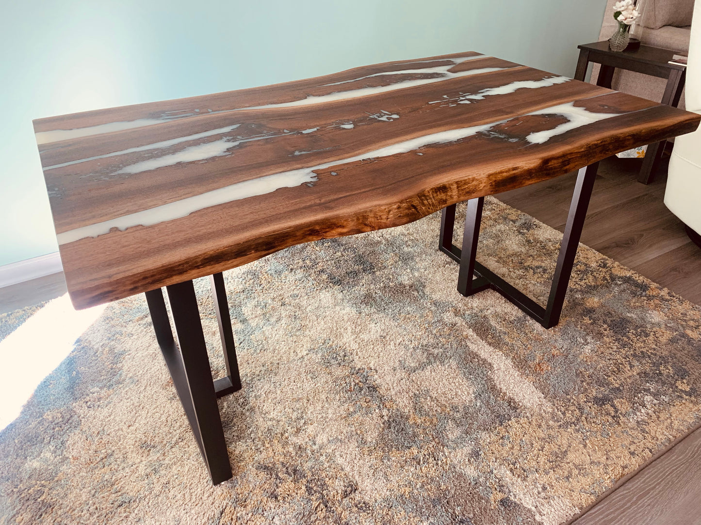 Custom Resin and Wood Dining Room Table